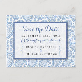 Postal De Anuncios La moderna colección de Bodas Paisley - Azul