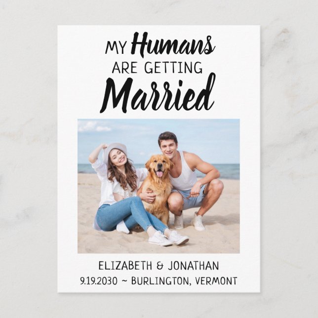 Postal De Anuncios La moderna foto de la boda de perros salva la fech (Anverso)