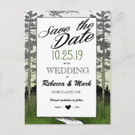 Postal De Anuncios La montaña de árboles forestales de Woodland Save 