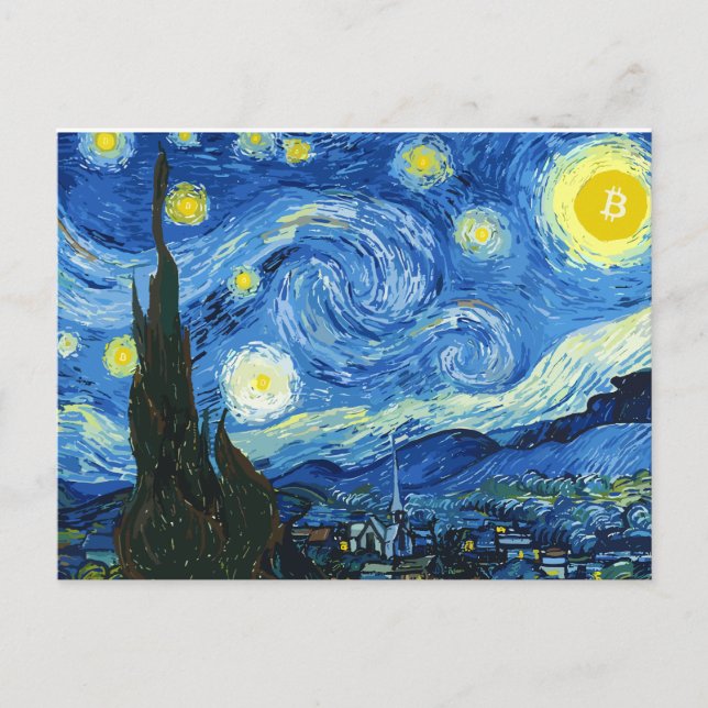 Postal De Anuncios La noche Bitcoiny (Anverso)