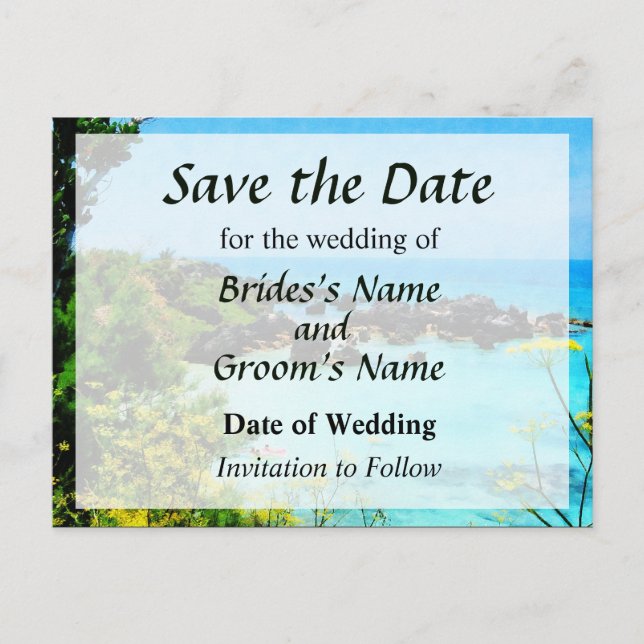 Postal De Anuncios La playa de St. George Bermuda salva la fecha (Anverso)