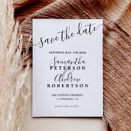 Postal De Anuncios La tipografía casual blanca moderna salva la fecha