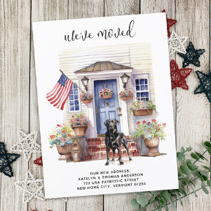 Postal De Anuncios Labrador Negro Patriótico Perro Personalizado Muda