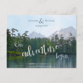 Postal De Anuncios Lago en las montañas comienza nuestra aventura bod
