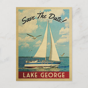 Postal De Anuncios Lago George Reservar la Fecha Velero Náutico