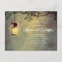 Lámpara colgante floral de Borgoña Save the Date