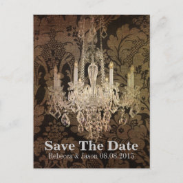 Postal De Anuncios lámpara de araña vintage damasco boda save the dat