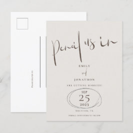 Postal De Anuncios Lápiz Mínimo Us En Crema Marrón Guardar La Fecha