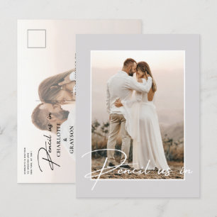 Postal De Anuncios Lápiz Para Salvar Al Boda De Fotos De Fecha