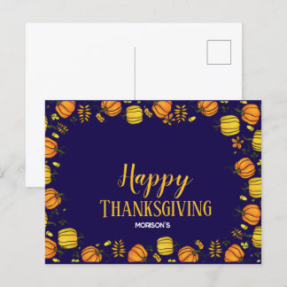 Postal De Anuncios Las calabazas de la caída de Cute Boarder Feliz Dí