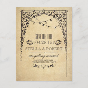 Postal De Anuncios Las luces de cadena antiguas guardan la fecha