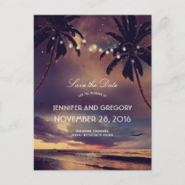 Postal De Anuncios Las luces de cadena de palmas de sol de playa ahor