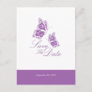 Postal De Anuncios Las Mariposas Violetas Simples Guardan El Boda De