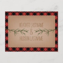 Postal De Anuncios Las Ramas Evergreen Juegan Rústico Guardar La Fech