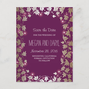 Postal De Anuncios Las ramas Plum y Gold Garden ahorran la fecha