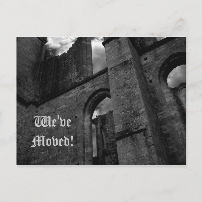 Postal De Anuncios Las ruinas antiguas se mudan a una nueva dirección (Anverso)