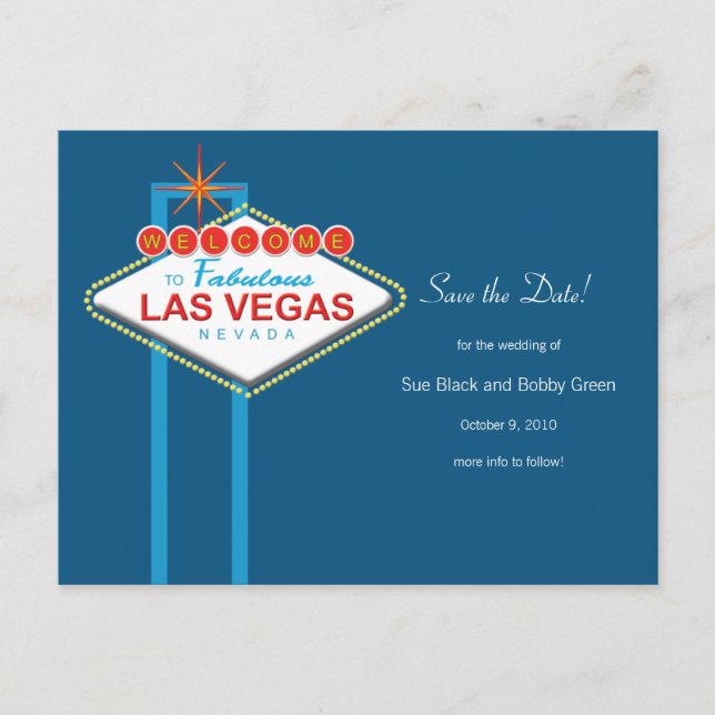 Postal De Anuncios Las Vegas Guardar la fecha (Anverso)