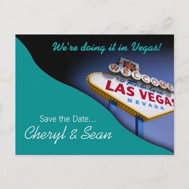 Postal De Anuncios Las Vegas Save The Date (agua) (Anverso)