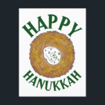 Postal De Anuncios Latkes Felices Fiestas Judías en Hanukkah Chanukah<br><div class="desc">El diseño presenta un original ilustracion de marca de un delicioso panqueque de patata de latke con crema agria, un producto básico de la cocina judía de vacaciones. ¡Ideal para las celebraciones de Hanukkah! Este diseño de latkes de Chanukah también está disponible en otros productos. En esta tienda también hay...</div>