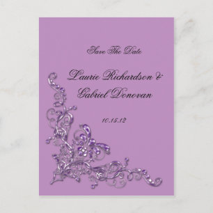 Postal De Anuncios Lavender Ornate Jeweld Save The Date