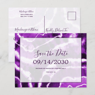 Postal De Anuncios Lazo de seda púrpura chic con teñido de mártol par