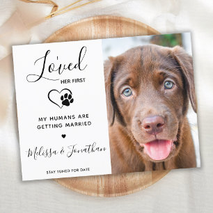 Postal De Anuncios Le Amó Primero Compromiso De Perro De Boda De Masc