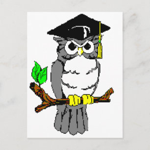 Postal De Anuncios Lechuza de Graduación