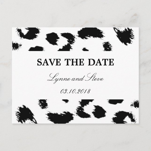Postal De Anuncios Leopard Print Save the Date (Anverso)