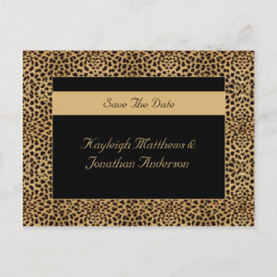 Postal De Anuncios Leopard Print Save the Date