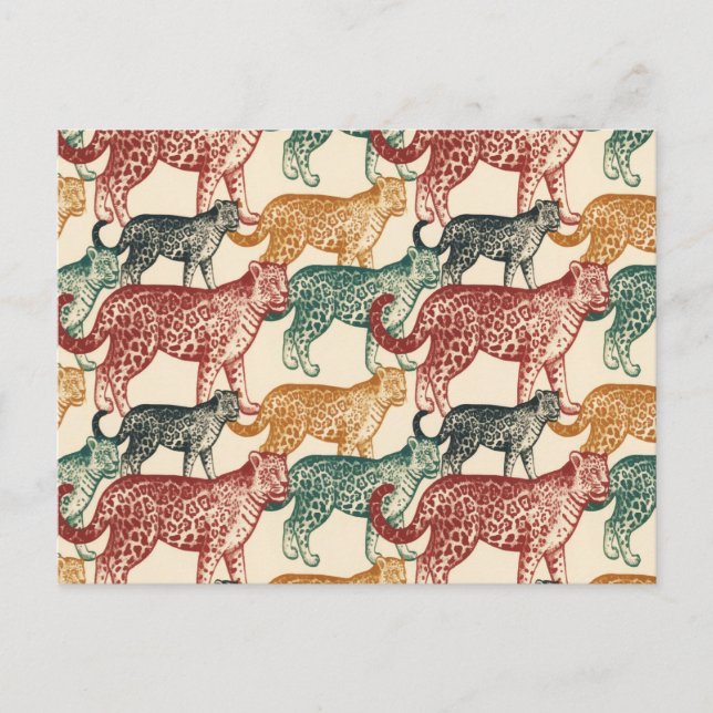 Postal De Anuncios Leopardo de estalking salvaje de selva tropical de (Anverso)