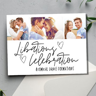 Postal De Anuncios Libaciones Celebración Foto Boda Guardar la Fecha