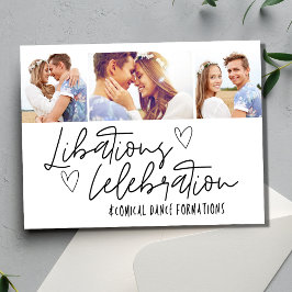Postal De Anuncios Libaciones Celebración Foto Boda Guardar la Fecha