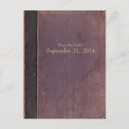 Postal De Anuncios Libro Morado Vintage Guardar la Fecha