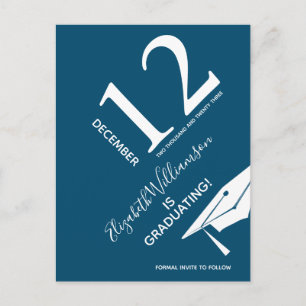 Postal De Anuncios Límite De Graduación Moderno Ahorra La Fecha