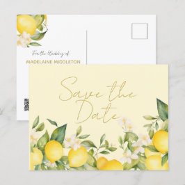 Postal De Anuncios Limones de Boda Citricos Guardar la Fecha