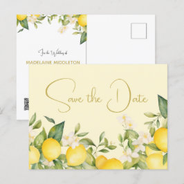 Postal De Anuncios Limones de Boda Citricos Guardar la Fecha