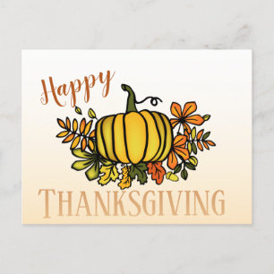 Postal De Anuncios Lindas calabazas de otoño Feliz Día de Acción de G