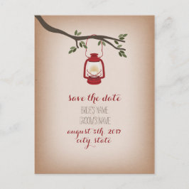 Postal De Anuncios Linterna Roja de Camping Inspirada en Cartulina Gu