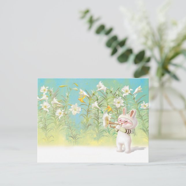 Postal De Anuncios Lirio en Blooming (Anverso de pie)