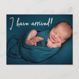 Postal De Anuncios Llegada divertida única Niño Foto nacimiento