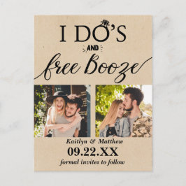 Postal De Anuncios Lo que acepto y licor gratis Esquela de boda moder