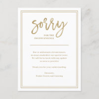 Lo sentimos por la inconveniencia | Cancelación o 