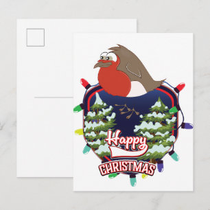Postal De Anuncios Logo del personalizado Robin Navidades felices