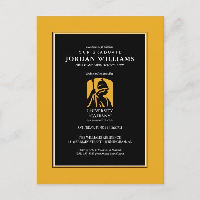 Postal De Anuncios Logotipo icónico de la Universidad de Albany (Anverso)