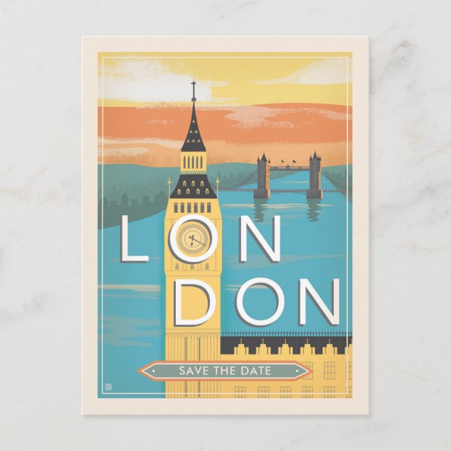 Postal De Anuncios Londres | Guarda la Fecha (Anverso)