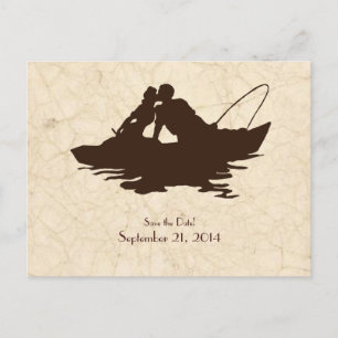 Postal De Anuncios Los amantes de la pesca marrón vintage salvan la f
