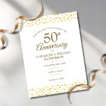 Postal De Anuncios Los corazones dorados del 50 aniversario salvan la<br><div class="desc">Diseñado para coordinar con nuestra colección de corazones dorados de 50 años. Con delicados corazones dorados confetti. Personalice con su especial aniversario de oro de cincuenta años,  guarde la información de fecha en letras de moda. Diseñado por Thisisnotme©</div>