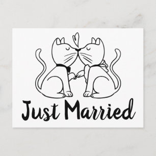 Postal De Anuncios Los gatos acaban de casarse con Boda blanco negro 