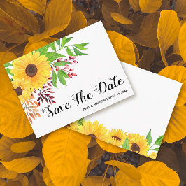 Postal De Anuncios Los girasoles amarillos caen en la boda Save the D