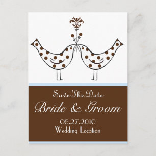 Postal De Anuncios Los pájaros para la felicidad ahorran la fecha -